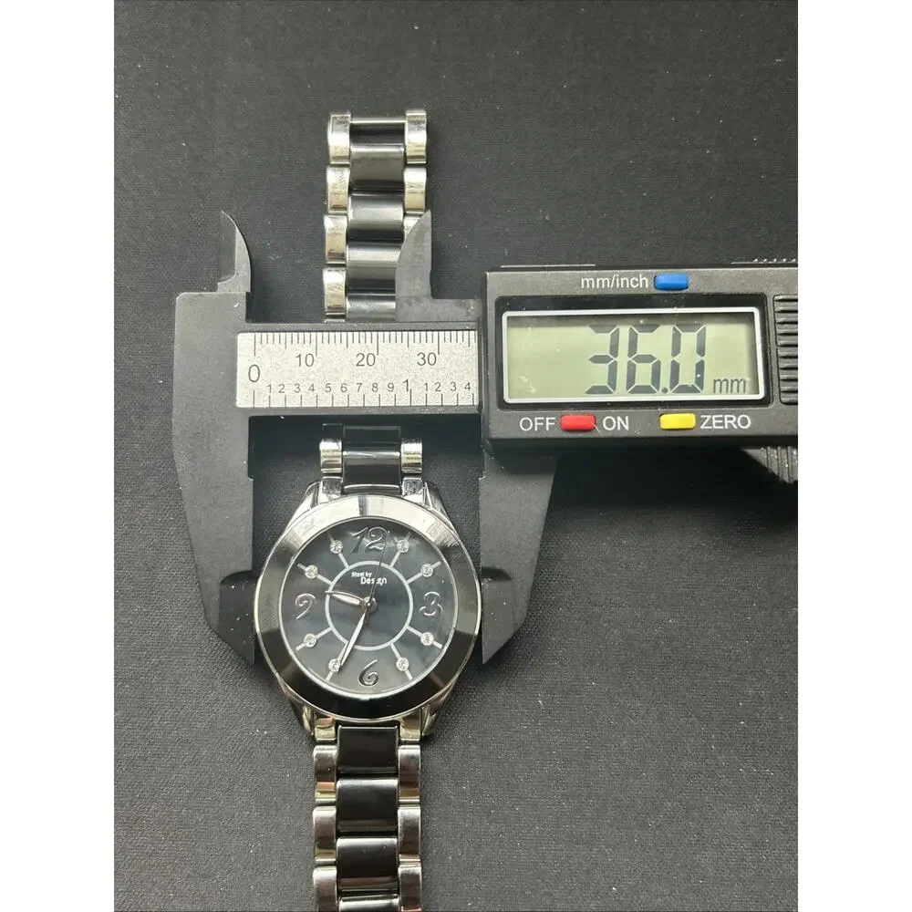 Steel By Design Charcoal Mother Of Pearl Dial Women’s Quartz Watch